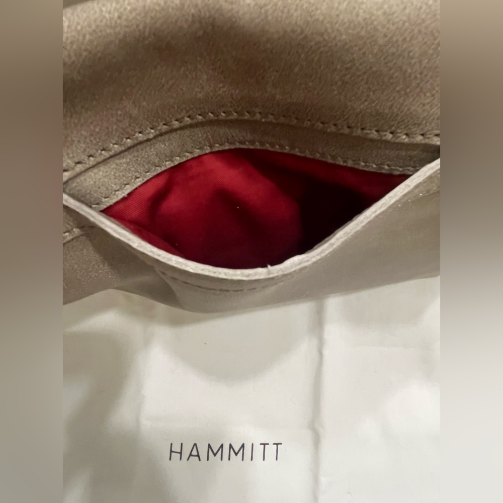Hammitt Pewter Taupe Crossbody Bag with Gold Accents